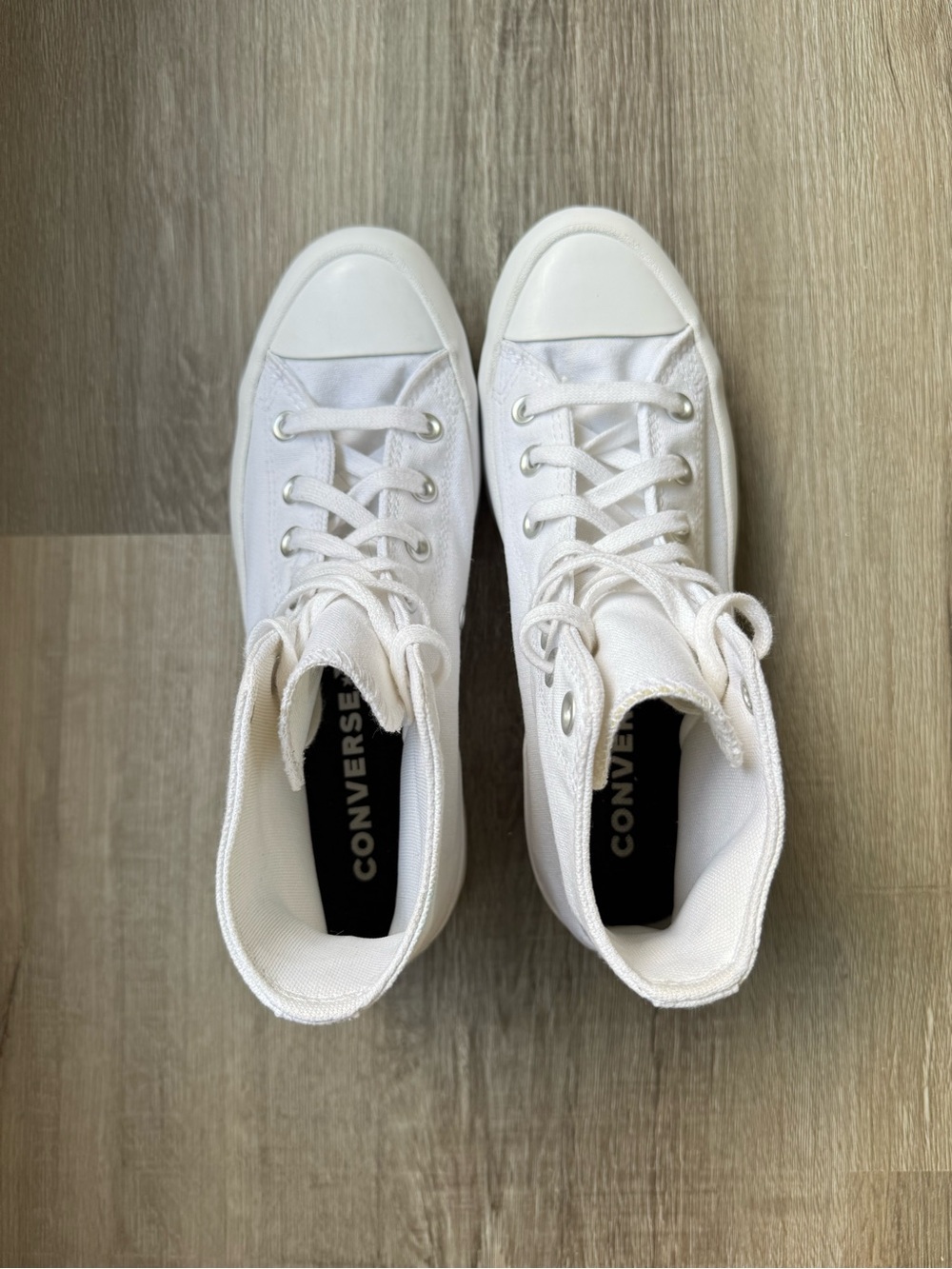 Converse Chuck Taylor Lugged Lift Hi White Canvas Platform Sneakers Women’s 8 - Picture 6 of 9